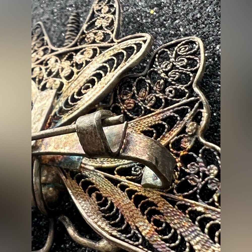 Vintage Filigree Butterfly Brooch - Picture 4 of 7